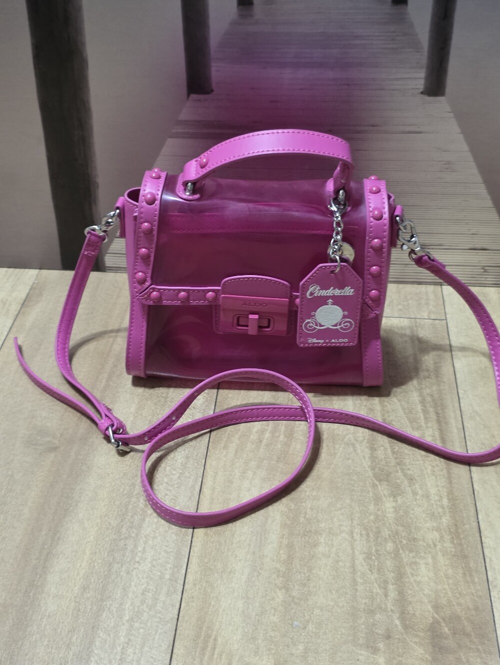Aldo Cinderella Pink Clear Top-Handle Crossbody Bag